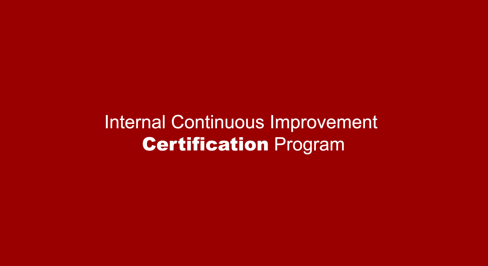Impruver - Internal Continuous Improvement Certification Program
