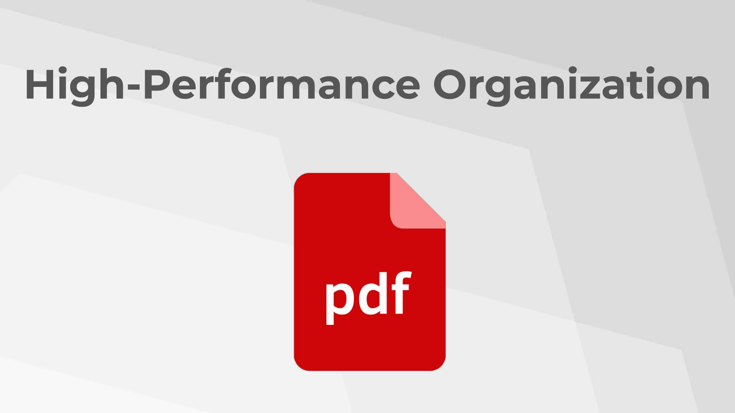 High-Performance Organization PDF